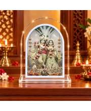 Radha Krishna L Shape Acrylic Showpiece 3 X 3.5 Inch For Home, Office And Car (F175816)