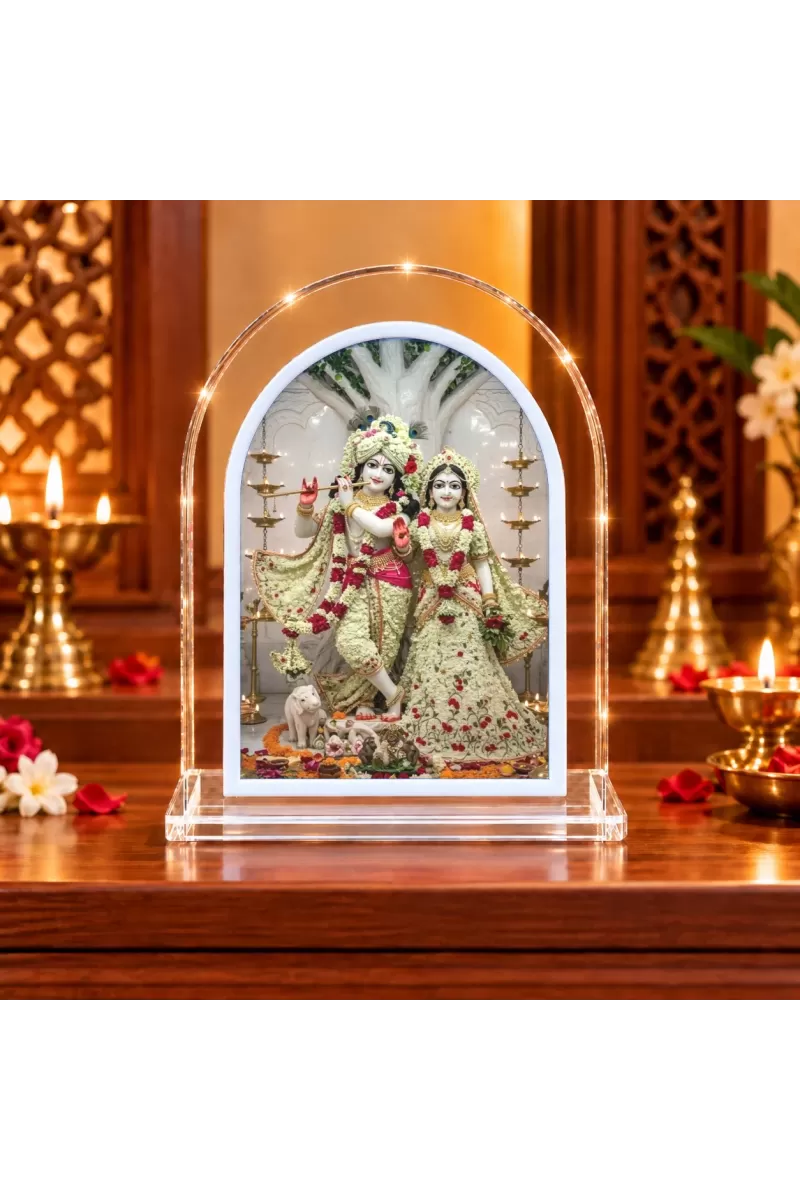 Radha Krishna L Shape Acrylic Showpiece 3 X 3.5 Inch For Home, Office And Car (F175816)