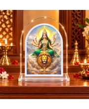 Durga Maa L Shape Acrylic Showpiece 3 X 3.5 Inch For Home, Office And Car (F175820)