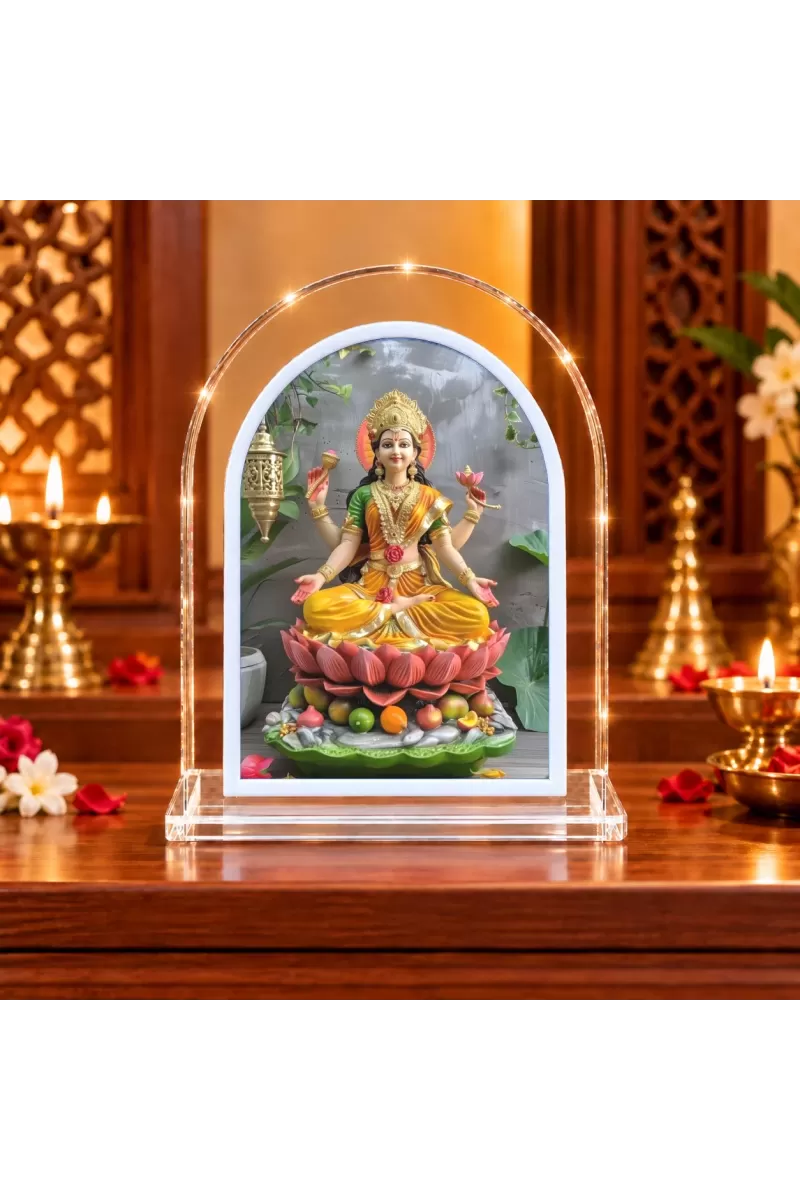 Goddess Lakshmi L Shape Acrylic Showpiece 3 X 3.5 Inch For Home, Office And Car (F175821)