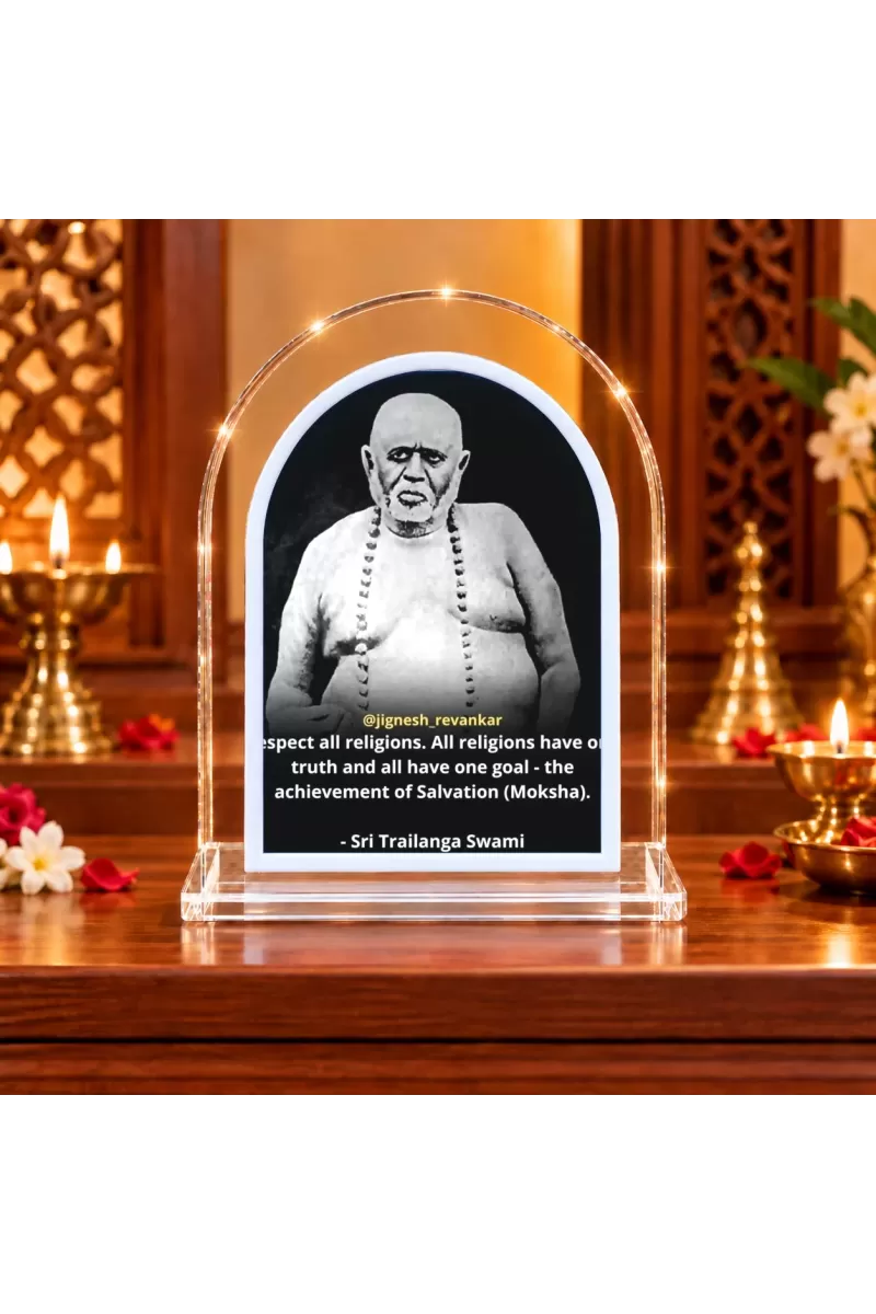 Trailanga Swami L Shape Acrylic Showpiece 3 X 3.5 Inch For Home, Office And Car (F175823)