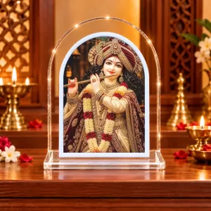 Lord Krishna L Shape Acrylic Showpiece 3 X 3.5 Inch For Home, Office And Car (F175826) Lord Krishna L Shape Acrylic Showpiece 3 X 3.5 Inch For Home, Office And Car (F175826)