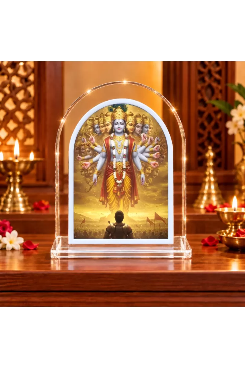 Shree Krishna L Shape Acrylic Showpiece 3 X 3.5 Inch For Home, Office And Car (F175828)