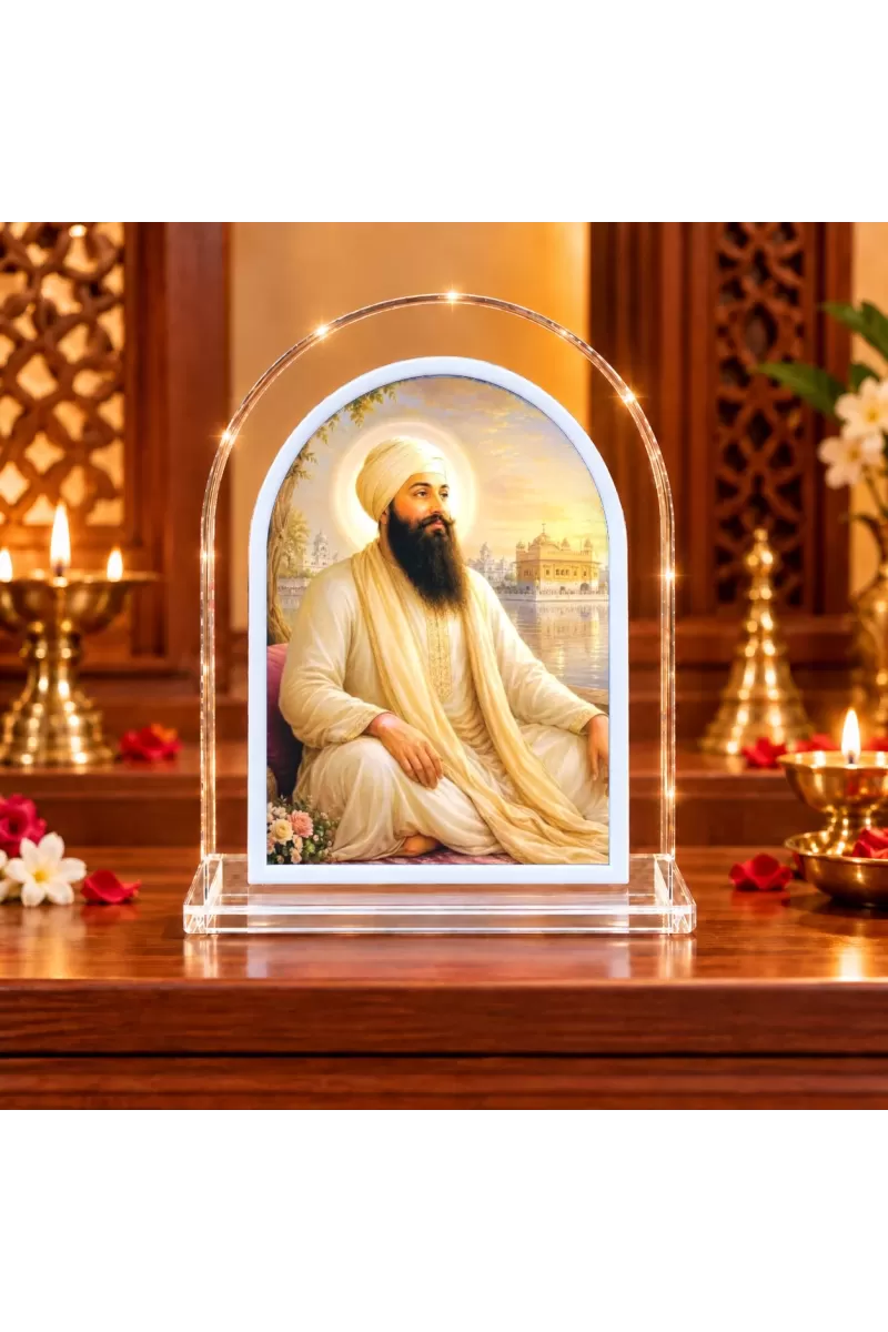 Guru Nanak Ji L Shape Acrylic Showpiece 3 X 3.5 Inch For Home, Office And Car (F175829)