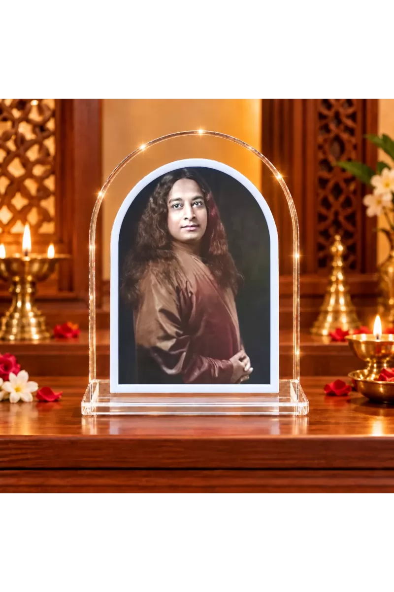 Paramahansa Yogananda L Shape Acrylic Showpiece 3 X 3.5 Inch For Home, Office And Car (F175830)