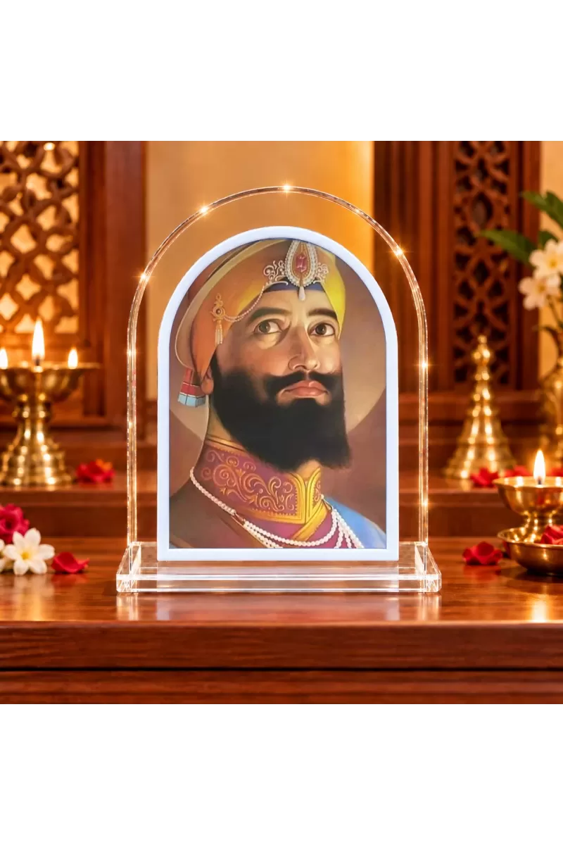 Guru Gobind Singh L Shape Acrylic Showpiece 3 X 3.5 Inch For Home, Office And Car (F175831)