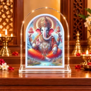 Lord Ganesha L Shape Acrylic Showpiece 3 X 3.5 Inch For Home, Office And Car (F175832) Lord Ganesha L Shape Acrylic Showpiece 3 X 3.5 Inch For Home, Office And Car (F175832)