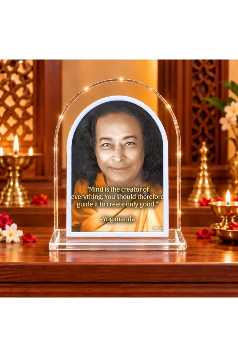 Paramahansa Yogananda L Shape Acrylic Showpiece 3 X 3.5 Inch For Home, Office And Car (F175833)