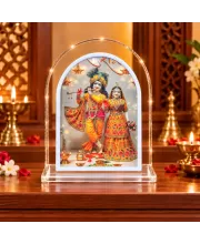 Radha Krishna L Shape Acrylic Showpiece 3 X 3.5 Inch For Home, Office And Car (F175834)