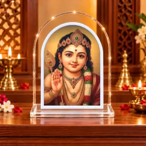 Lord Murugan L Shape Acrylic Showpiece 3 X 3.5 Inch For Home, Office And Car (F175837) Lord Murugan L Shape Acrylic Showpiece 3 X 3.5 Inch For Home, Office And Car (F175837)
