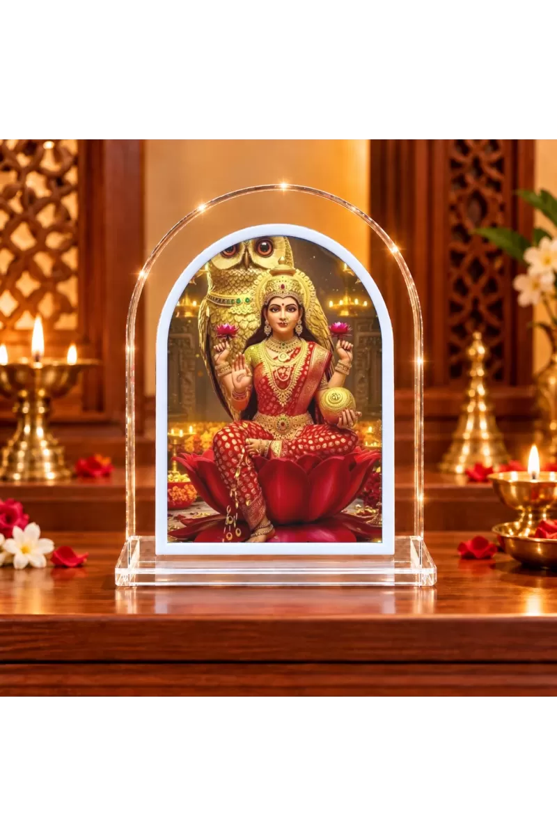 Goddess Lakshmi L Shape Acrylic Showpiece 3 X 3.5 Inch For Home, Office And Car (F175841)