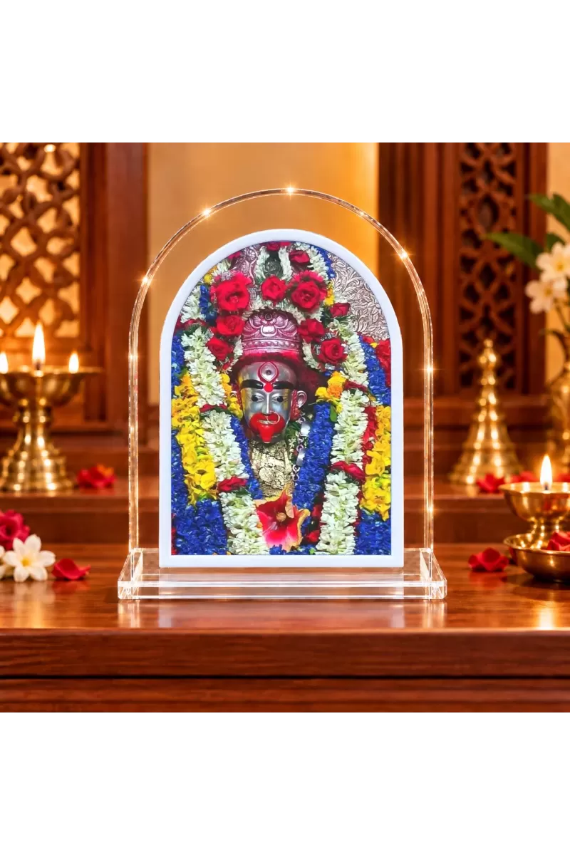 Maa Tara L Shape Acrylic Showpiece 3 X 3.5 Inch For Home, Office And Car (F175842)