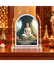 Buddha L Shape Acrylic Showpiece 3 X 3.5 Inch For Home, Office And Car (F175843)