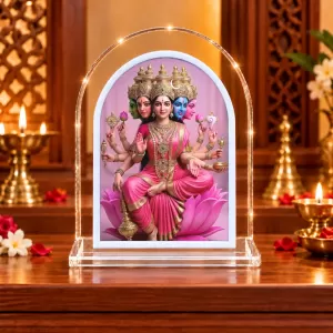 Gayatri Mata L Shape Acrylic Showpiece 3 X 3.5 Inch For Home, Office And Car (F175844)