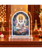 Lord Brahma L Shape Acrylic Showpiece 3 X 3.5 Inch For Home, Office And Car (F175845)