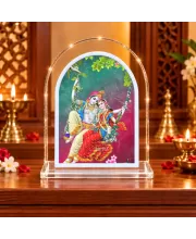 Radha Krishna L Shape Acrylic Showpiece 3 X 3.5 Inch For Home, Office And Car (F175847)