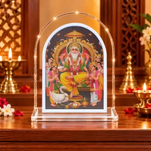 Lord Vishakarma L Shape Acrylic Showpiece 3 X 3.5 Inch For Home, Office And Car (F175848)