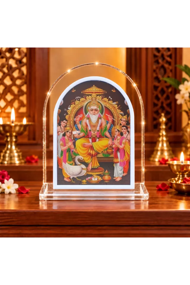 Lord Vishakarma L Shape Acrylic Showpiece 3 X 3.5 Inch For Home, Office And Car (F175848)