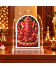 Lord Ganesha L Shape Acrylic Showpiece 3 X 3.5 Inch For Home, Office And Car (F175850)