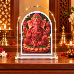 Lord Ganesha L Shape Acrylic Showpiece 3 X 3.5 Inch For Home, Office And Car (F175850)