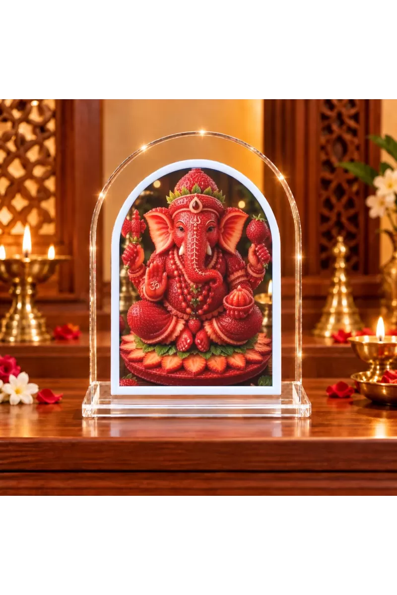Lord Ganesha L Shape Acrylic Showpiece 3 X 3.5 Inch For Home, Office And Car (F175850)