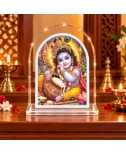 Lord Krishna L Shape Acrylic Showpiece 3 X 3.5 Inch For Home, Office And Car (F175851)