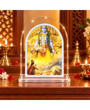 Lord Krishna L Shape Acrylic Showpiece 3 X 3.5 Inch For Home, Office And Car (F175852)