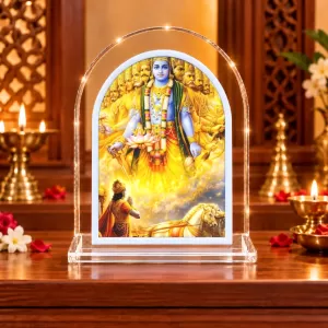 Lord Krishna L Shape Acrylic Showpiece 3 X 3.5 Inch For Home, Office And Car (F175852)