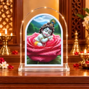 Lord Krishna L Shape Acrylic Showpiece 3 X 3.5 Inch For Home, Office And Car (F175855) Lord Krishna L Shape Acrylic Showpiece 3 X 3.5 Inch For Home, Office And Car (F175855)