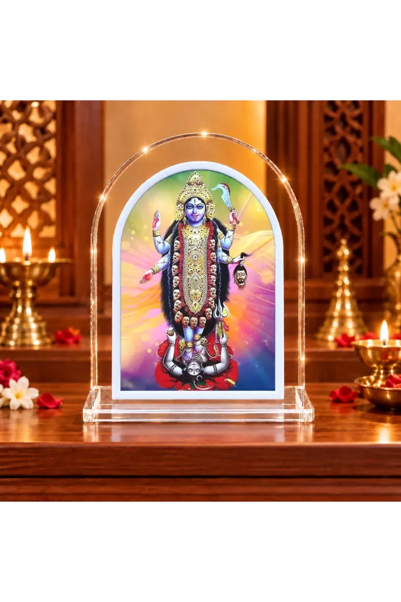 Kali Maa L Shape Acrylic Showpiece 3 X 3.5 Inch For Home, Office And Car (F175856)