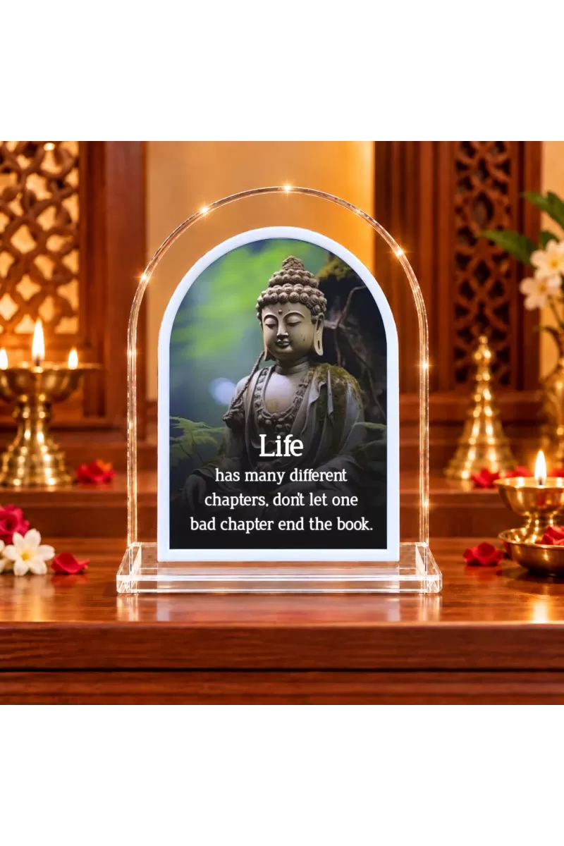 Buddha L Shape Acrylic Showpiece 3 X 3.5 Inch For Home, Office And Car (F175857)