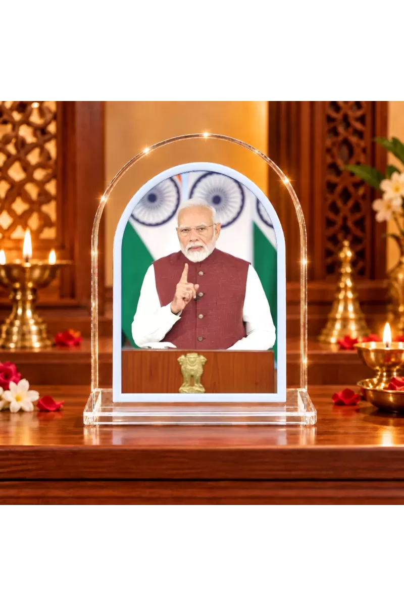 Narendra Modi L Shape Acrylic Showpiece 3 X 3.5 Inch For Home, Office And Car (F175858)