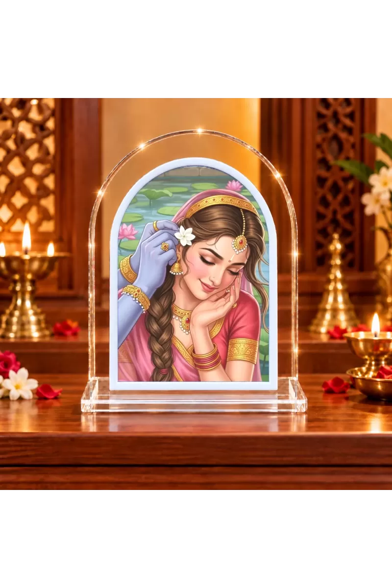Shree Radha L Shape Acrylic Showpiece 3 X 3.5 Inch For Home, Office And Car (F175859)
