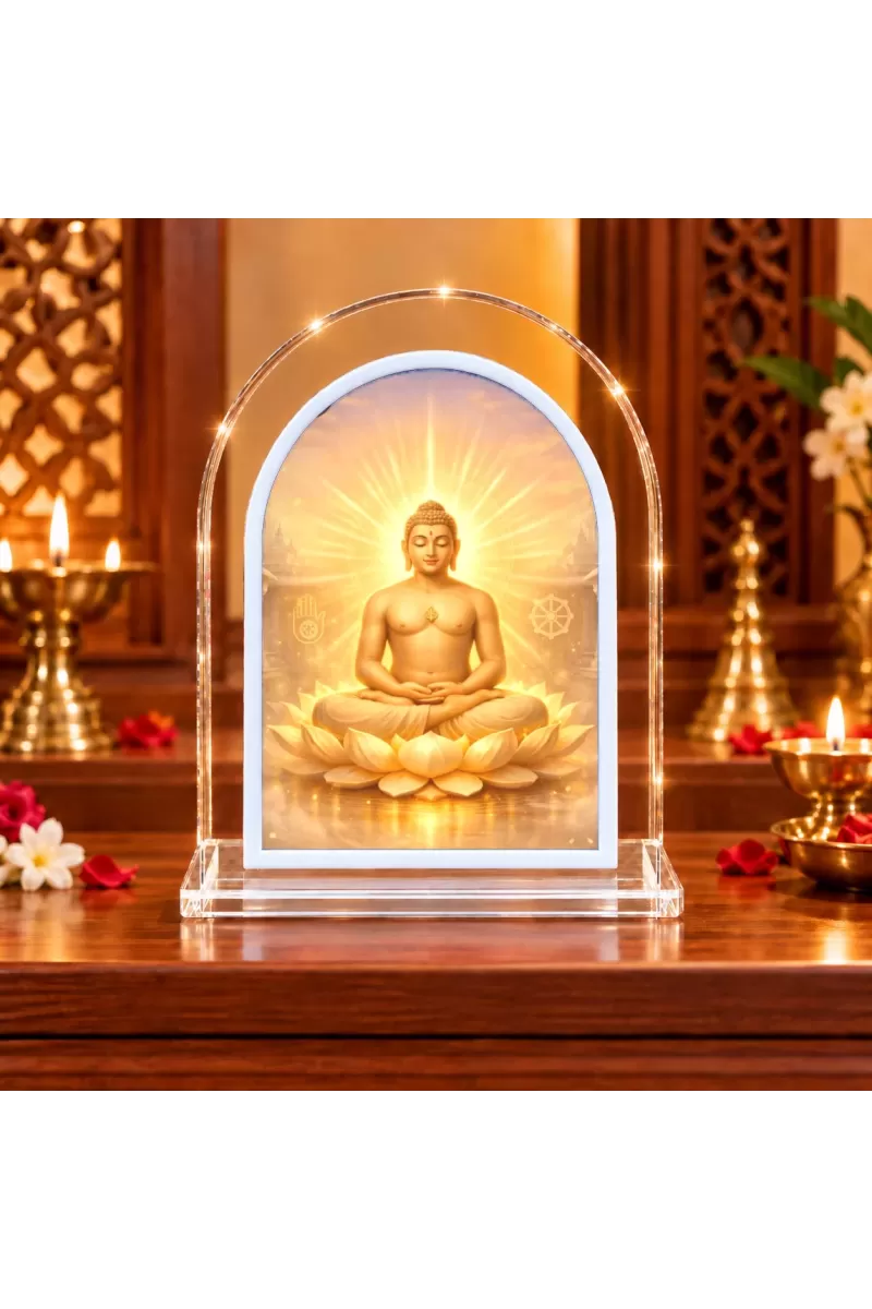 Buddha L Shape Acrylic Showpiece 3 X 3.5 Inch For Home, Office And Car (F175862)