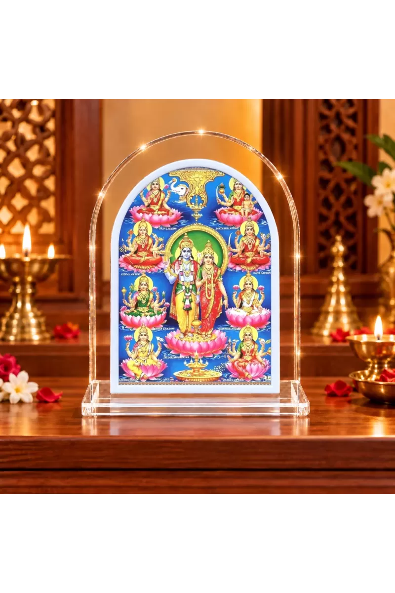 Astha Lakshmi L Shape Acrylic Showpiece 3 X 3.5 Inch For Home, Office And Car (F175863)