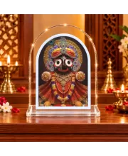 Lord Jagannath L Shape Acrylic Showpiece 3 X 3.5 Inch For Home, Office And Car (F175864)
