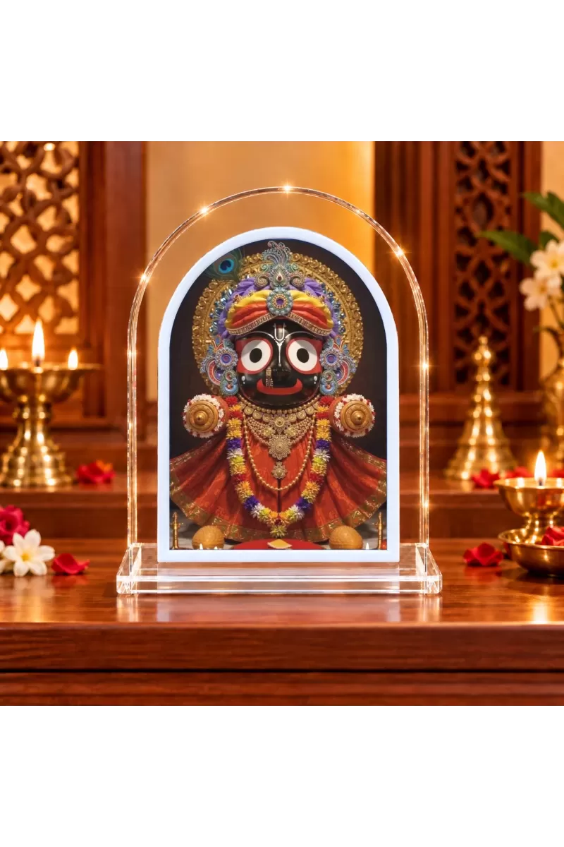 Lord Jagannath L Shape Acrylic Showpiece 3 X 3.5 Inch For Home, Office And Car (F175864)