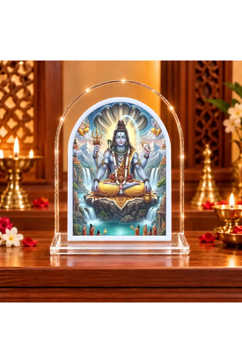 Lord Shiva L Shape Acrylic Showpiece 3 X 3.5 Inch For Home, Office And Car (F175866)