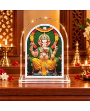 Lord Ganesha L Shape Acrylic Showpiece 3 X 3.5 Inch For Home, Office And Car (F175868)