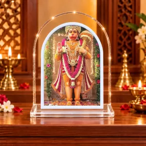 Hanuman L Shape Acrylic Showpiece 3 X 3.5 Inch For Home, Office And Car (F175870)