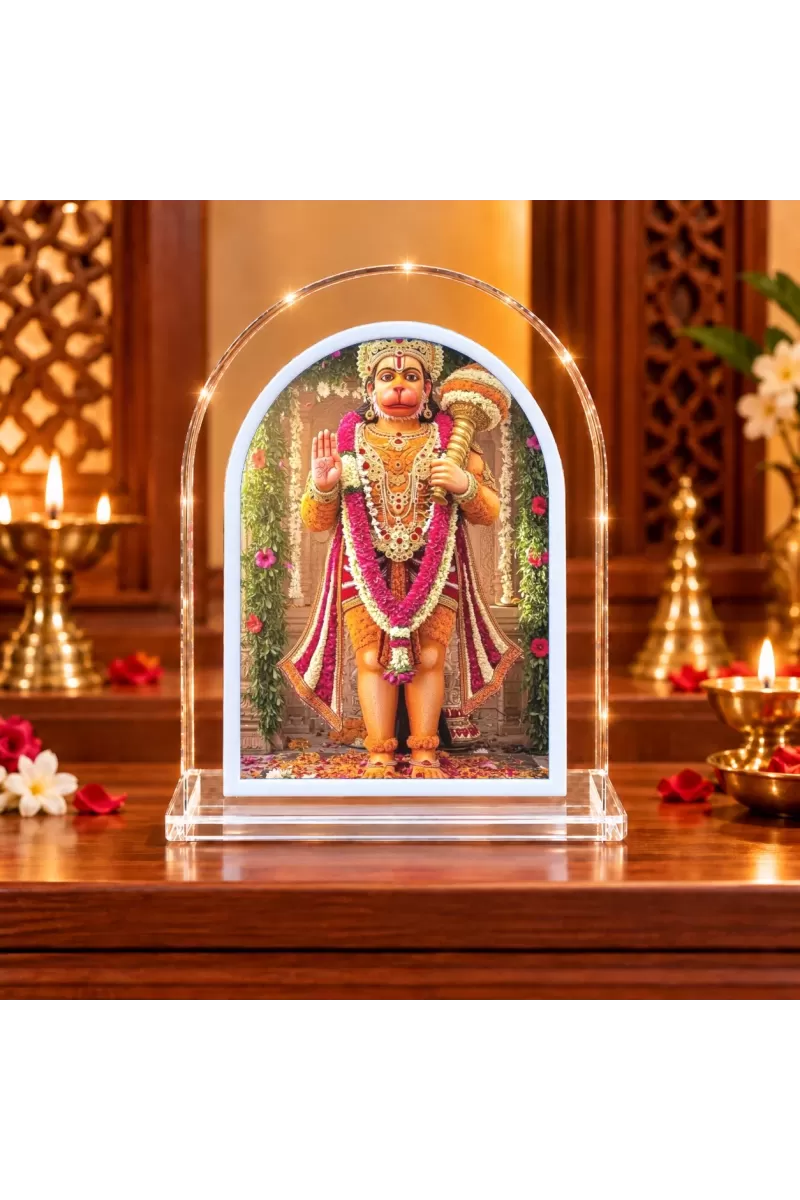 Hanuman L Shape Acrylic Showpiece 3 X 3.5 Inch For Home, Office And Car (F175870)