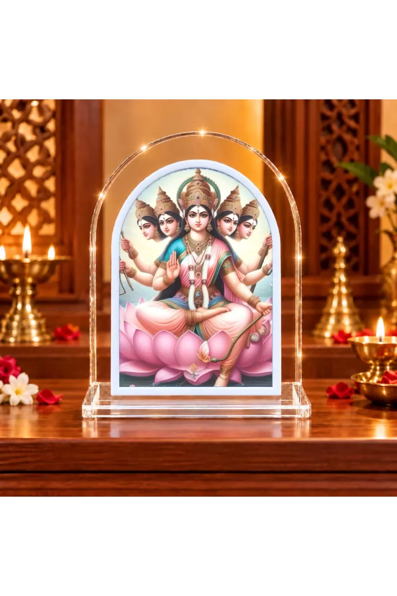 Mata Gayatree L Shape Acrylic Showpiece 3 X 3.5 Inch For Home, Office And Car (F175871)