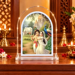 Radha Krishna L Shape Acrylic Showpiece 3 X 3.5 Inch For Home, Office And Car (F175872) Radha Krishna L Shape Acrylic Showpiece 3 X 3.5 Inch For Home, Office And Car (F175872)