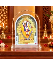 Shirdi Sai Baba L Shape Acrylic Showpiece 3 X 3.5 Inch For Home, Office And Car (F175873)