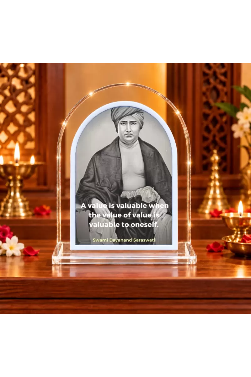 Swami Dayanand Saraswati L Shape Acrylic Showpiece 3 X 3.5 Inch For Home, Office And Car (F175875)
