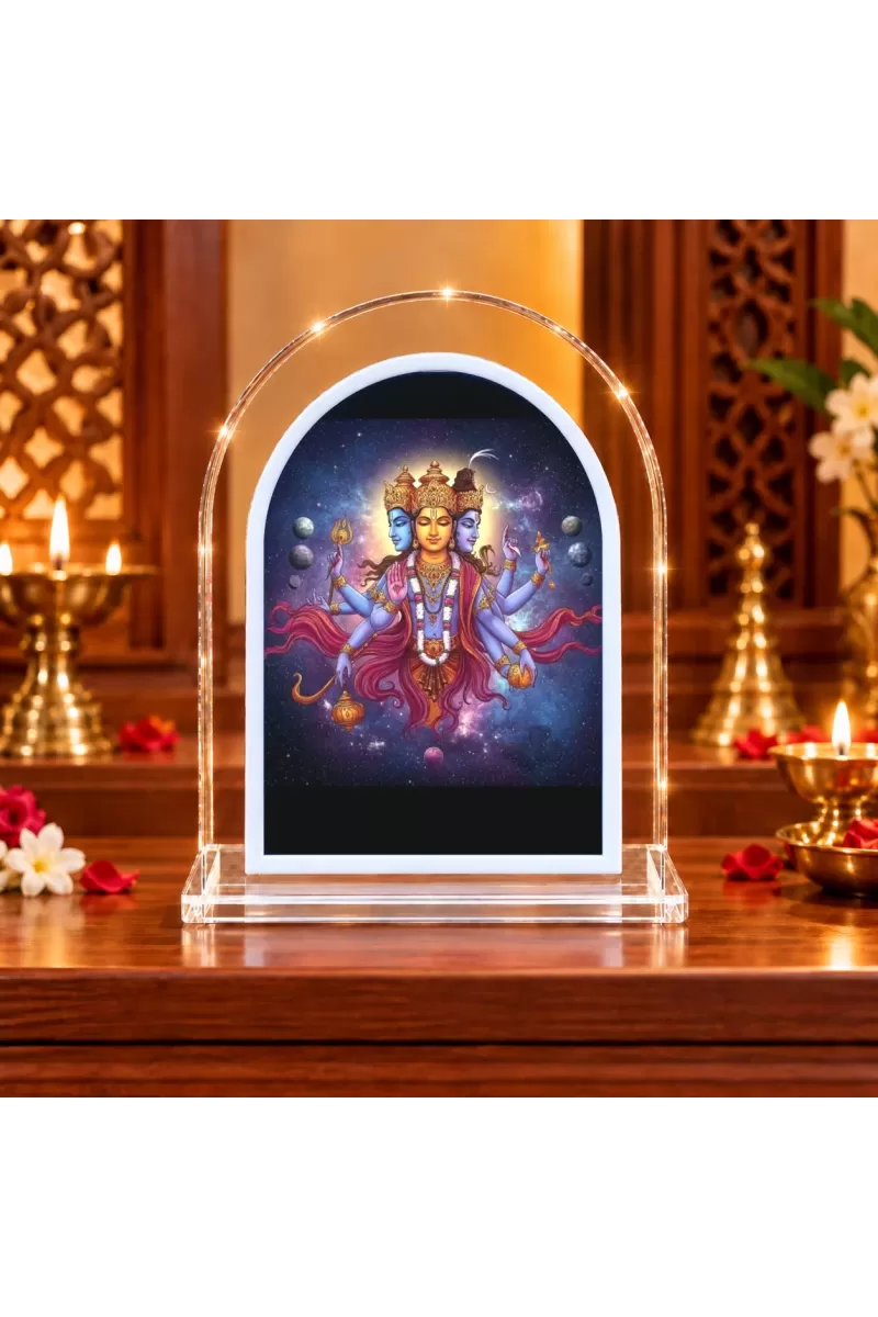 Lord Bramha L Shape Acrylic Showpiece 3 X 3.5 Inch For Home, Office And Car (F175876)