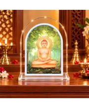 Lord Buddha L Shape Acrylic Showpiece 3 X 3.5 Inch For Home, Office And Car (F175878)