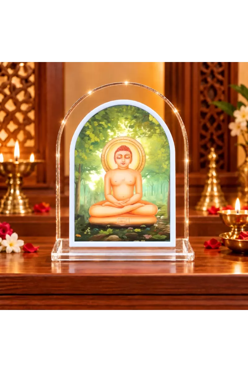 Lord Buddha L Shape Acrylic Showpiece 3 X 3.5 Inch For Home, Office And Car (F175878)