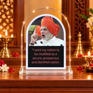 Narendra Modi L Shape Acrylic Showpiece 3 X 3.5 Inch For Home, Office And Car (F175879) Narendra Modi L Shape Acrylic Showpiece 3 X 3.5 Inch For Home, Office And Car (F175879)