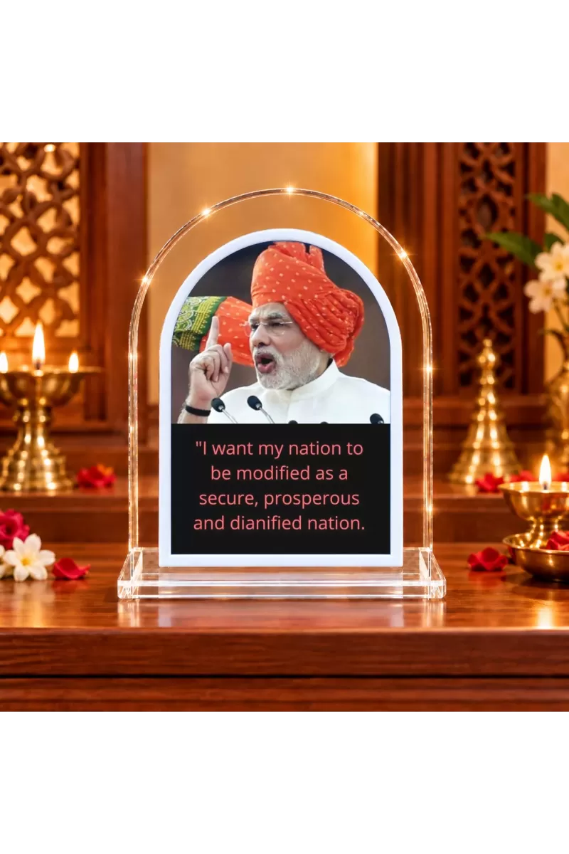 Narendra Modi L Shape Acrylic Showpiece 3 X 3.5 Inch For Home, Office And Car (F175879)